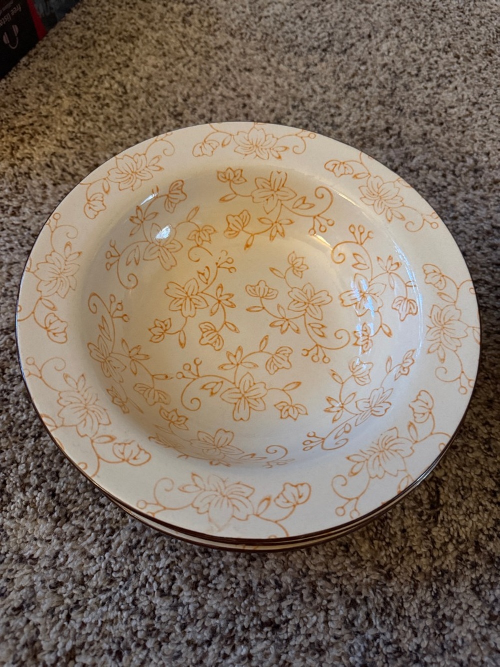 Temp-Tations Presentable Ovenware by Tara in Floral Lace -Set of 3 Soup Bowls